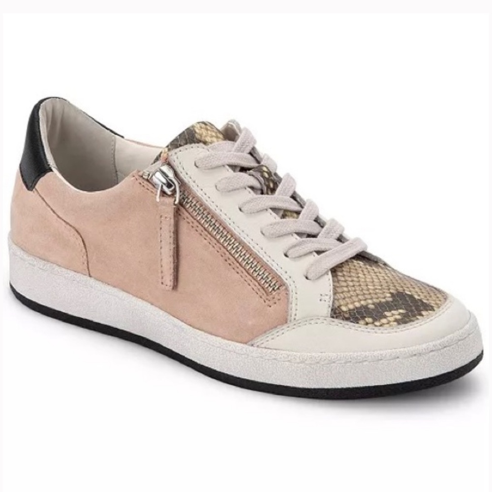 Dolce Vita Miya Lace-up Zip Sneaker w/Suede & Snake Print Sz 9.5